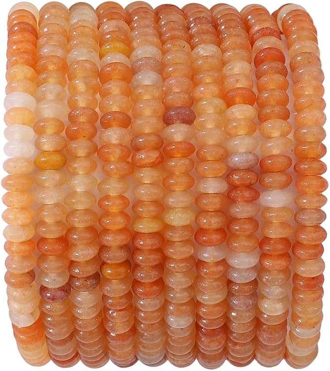 Natural Red Aventurine Disk Stone Beads 4x2mm 160pcs Rondelle Loose Semi by Beadia