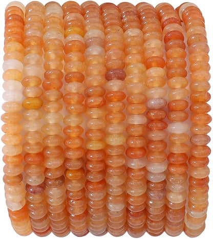 Natural Red Aventurine Disk Stone Beads 4x2mm 160pcs Rondelle Loose Semi by Beadia