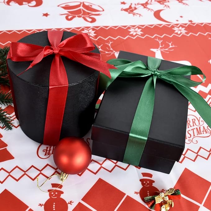 TONIFUL 1 Inch x 100yds Christmas Green Satin Ribbon, Thin Solid Color Satin - Image 4
