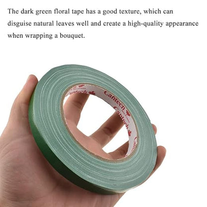 HAHIYO Green 0.5Inch Wide 2Rolls Floral Tape Waterproof Florist Tape Flower - Image 5