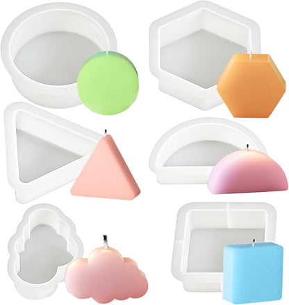 6 Pack Candle Molds for Candle Making, Moldes para Velas, Geometric Figure by ZPARNO