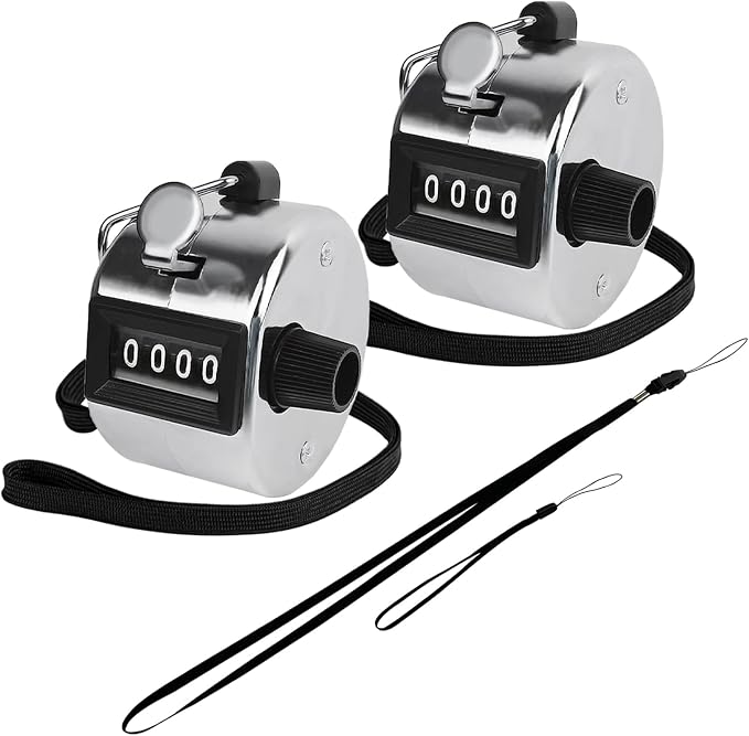 GDMINLO 2PCS Metal Hand Tally Clicker Counter, 4-Digit Number Count Clicker by GDMINLO