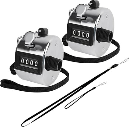 GDMINLO 2PCS Metal Hand Tally Clicker Counter, 4-Digit Number Count Clicker by GDMINLO