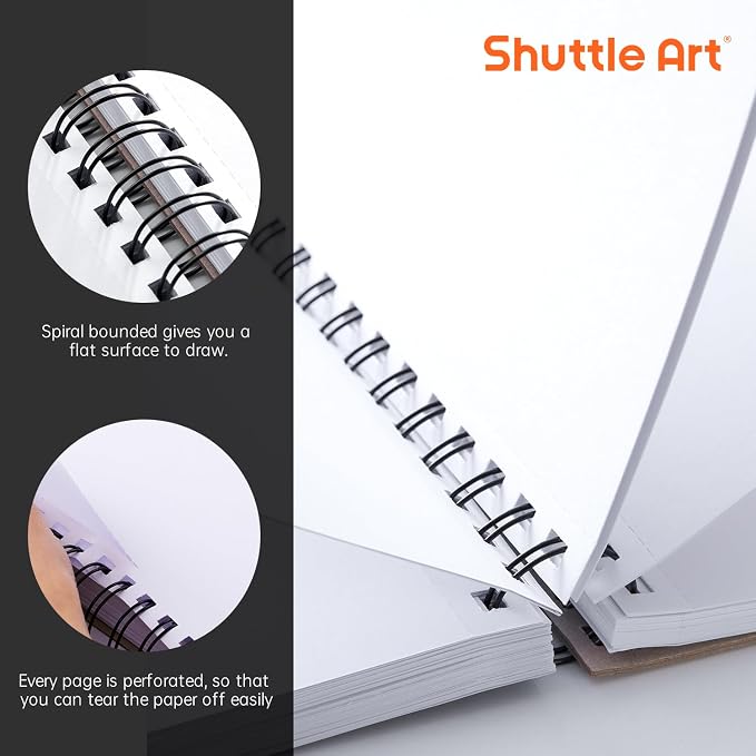 Shuttle Art Marker Pad, 8.3”x8.9” Portable Square Sketchbook, 80 Sheets Marker - Image 7