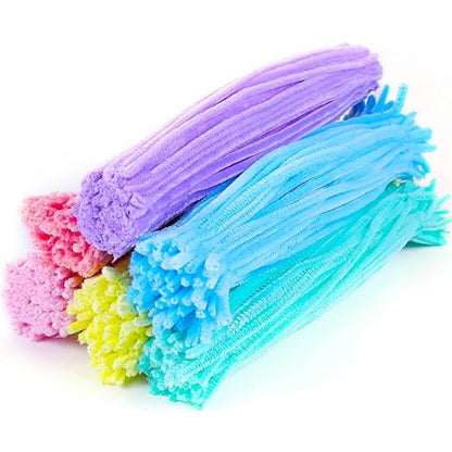 100 Pieces Pipe Cleaners Chenille Stem, Pastel Candy Color Pipe Cleaners Set - Image 5
