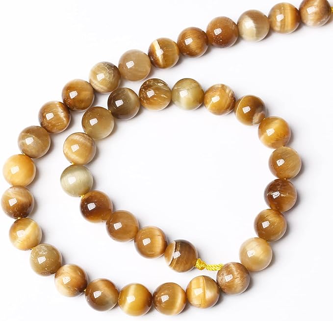 12mm 32pcs Natural Gemstone Gold Tiger Eye Beads Round Spacer Loose Beads - Image 5