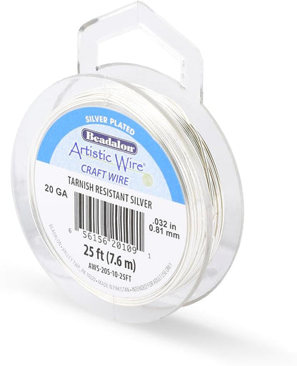 Artistic Wire, 20 Gauge Silver Plated Tarnish Resistant Colored Copper Craft by ArtisticWire