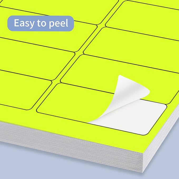 STARLIBOO 1" x 2-5/8" Address Labels- Neon Color Fluorescent Mailing Labels - Image 5