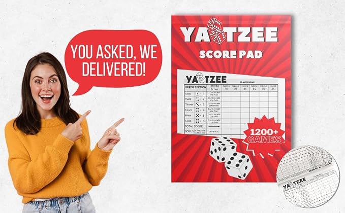Score Pads for Yahtzee with Tear Off Pages: 6X9, 100 Sturdy Score Sheets - Image 3
