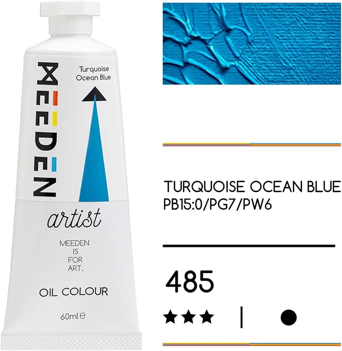 MEEDEN Artist Grade Oil Paint: Turquoise Ocean Blue - 60ml/2oz Tube - - Image 2