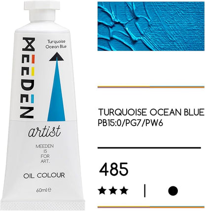 MEEDEN Artist Grade Oil Paint: Turquoise Ocean Blue - 60ml/2oz Tube - - Image 2