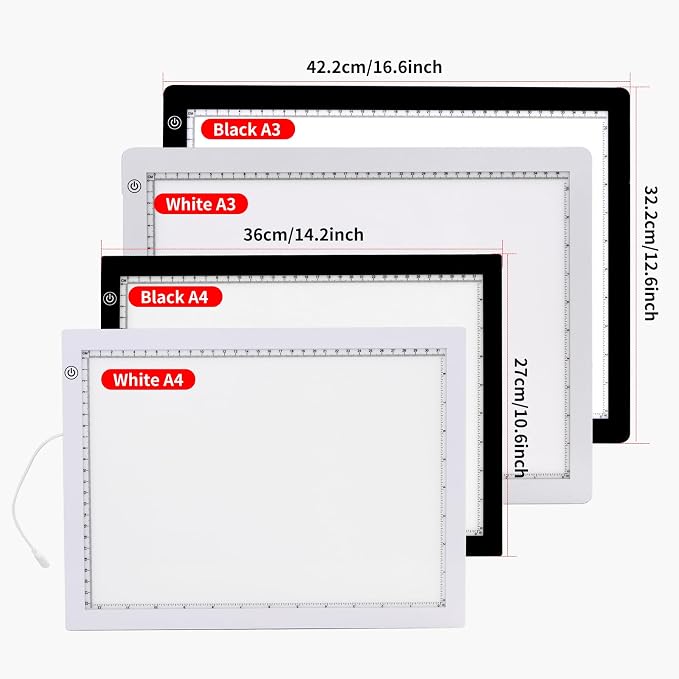 A3 Light Pad with Foldable Stand, UL Certified Adapter, 8000 Lux Super Bright - Image 4