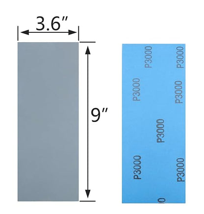 30Pcs 9 x 3.6 Inchs 3000 Grit Wet and Dry Handmade Universal Sanding Sheets - Image 2