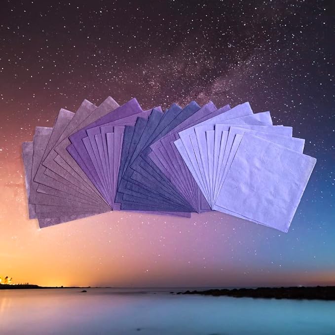 50 Sheets 6 x 6 Inches Natural Fiber Mulberry paper Sheets Square Origami Paper - Image 3