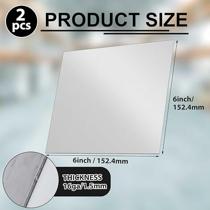 2 Pcs 16 Gauge 6 x 6 Inch Metal Steel Sheet Steel Plate Mild Carbon Cold Rolled - Image 2
