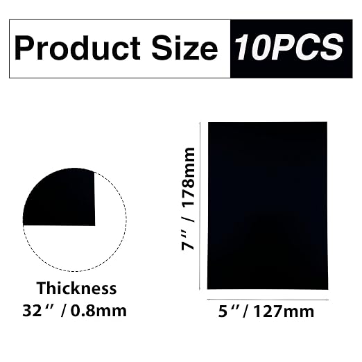 10Pcs Black Anodized Aluminum Sheet 5" x 7" x 1/32" Corrosion-Resistant Metal - Image 2