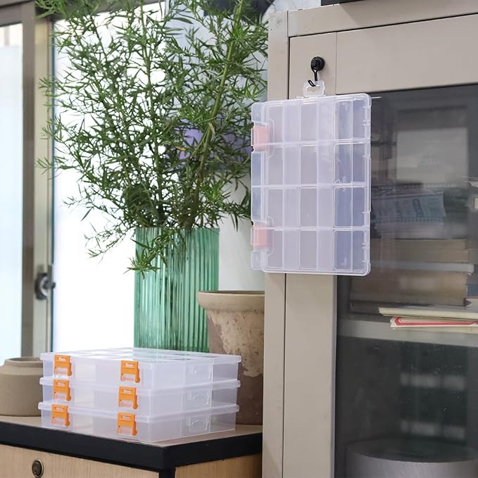 BangQiao 4 Pack 12 Grids Clear Plastic Storage Box - Image 8