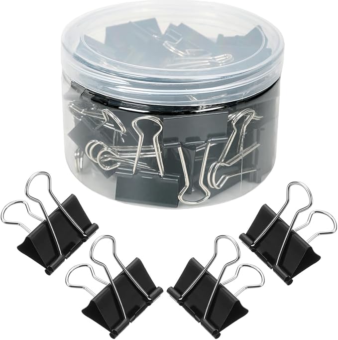 48 PCS Medium Binder Clips, 1-1/4 inch 32mm Binder Clips, Paper Clamps Medium by MIELIKKE