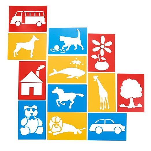 Colorations Large Washable Plastic Everyday Objects Stencils by Colorations