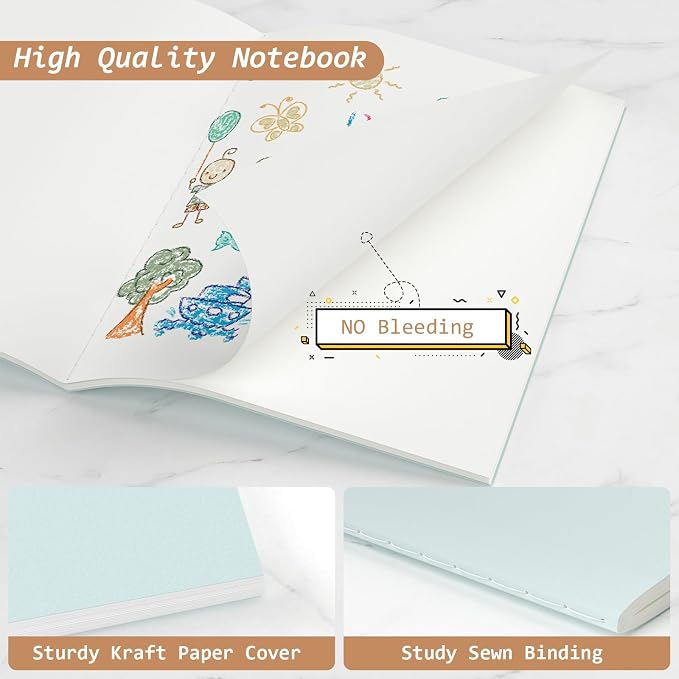 Oucaru Journaling Notebooks A5 Notebook college Blank Sketch Book 32 Pack Small - Image 3