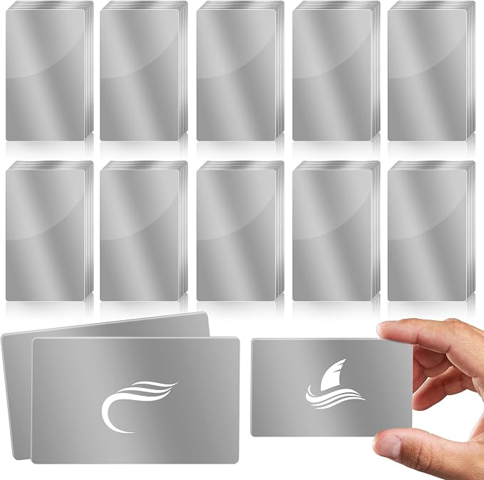weparmeety 100 Pcs Sliver Metal Engraving Blanks Colorful Aluminum Sheet Laser by weparmeety