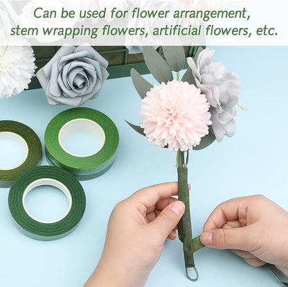 6 Rolls Floral Tape, 1/2" by 180Yard Green Floral Tape - Image 6