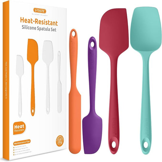 600ºF Heat Resistant Silicone Spatulas: U-Taste Upgraded Flexible Food Grade by U-Taste