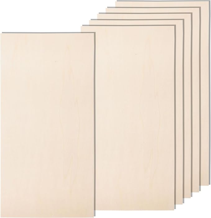 6 Pack 12 x 24 x 1/4 Inch-6mm Thick Basswood Sheets by AWIZOM