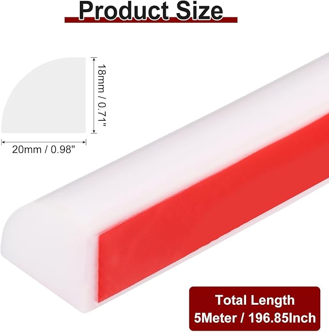 uxcell 197 Inch Flexible Quarter Round Molding Silicone Peel and Stick Trim - Image 2
