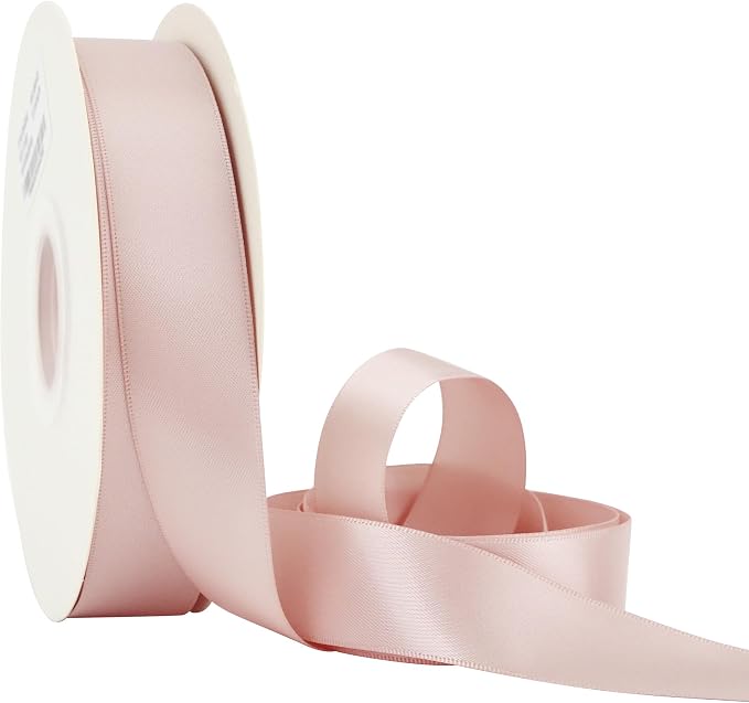 HUIHUANG Rose Gold Satin Ribbon 1 inch x 50 Yards Double-Faced Polyester Ribbon - Image 3