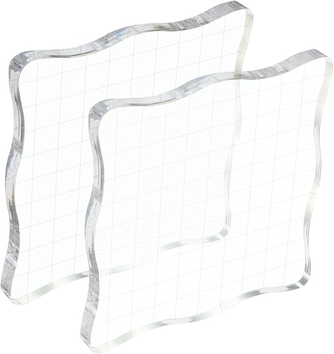 PATIKIL 4" x 4" Acrylic Stamp Block, 2 Pack Clear Stamping Block by PATIKIL