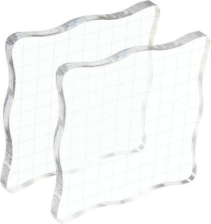 PATIKIL 4" x 4" Acrylic Stamp Block, 2 Pack Clear Stamping Block by PATIKIL