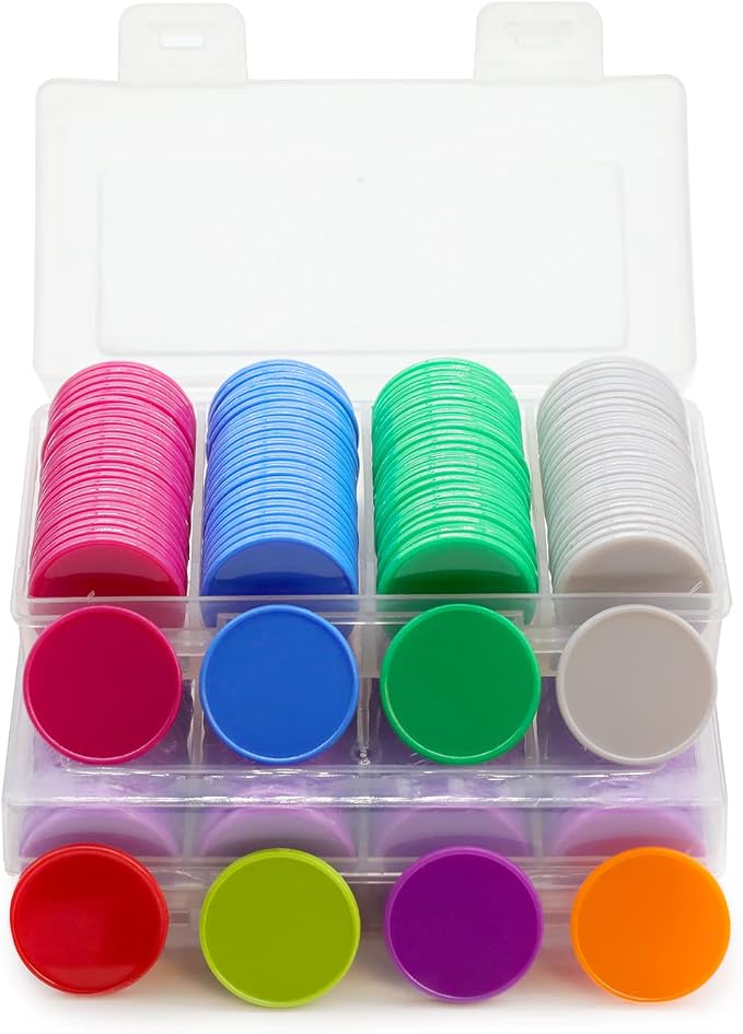 Set of 100 Opaque Plastic Learning Counters Mini Poker Chips Game Tokens - Image 6