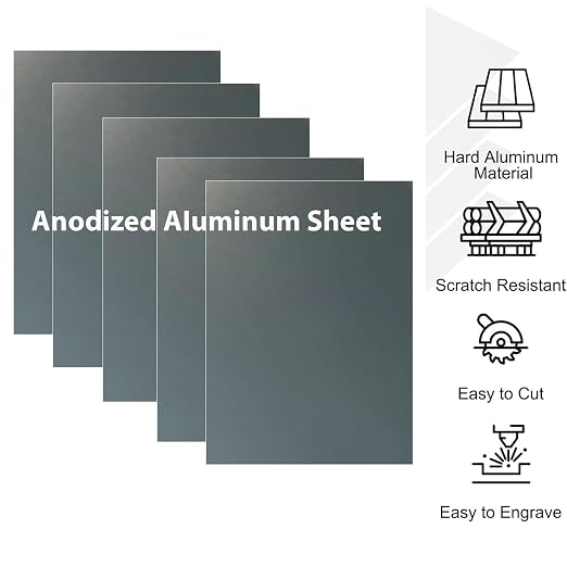 10Pcs Gray Anodized Aluminum Sheet 5" x 7" x 1/32" Corrosion-Resistant Metal - Image 3