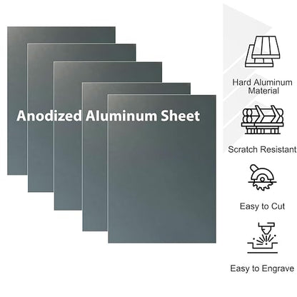10Pcs Gray Anodized Aluminum Sheet 5" x 7" x 1/32" Corrosion-Resistant Metal - Image 3