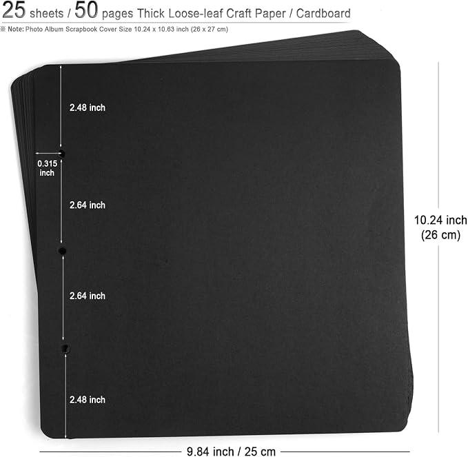 Photo Album DIY Scrapbook, Vintage Leather Cover Three-Ring Binder Family - Image 4
