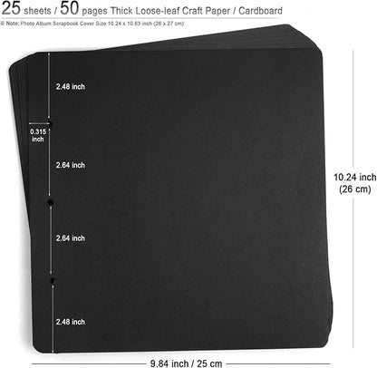 Photo Album DIY Scrapbook, Vintage Leather Cover Three-Ring Binder Family - Image 4