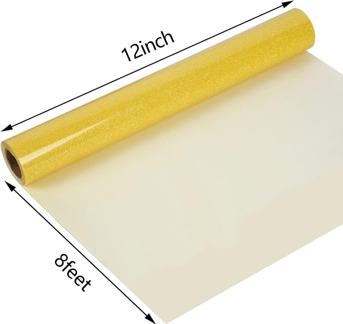 guangyintong Glow Glitter Gold Heat Transfer Vinyl HTV Rolls, Glitter HTV Vinyl - Image 7