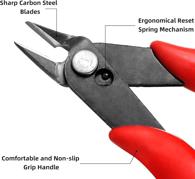 10 Pack 170 Wire Cutters, 5 Inch Small Precision Flush Cut Pliers - Image 4