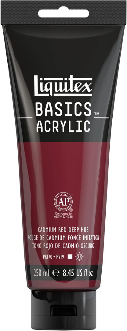 Liquitex BASICS Acrylic Paint, 250ml Tube, Cadmium Red Deep Hue by Liquitex