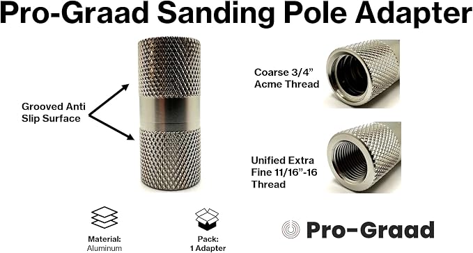 Sanding Pole Adapter, Connect Wood Handles, Telescopic - Image 3