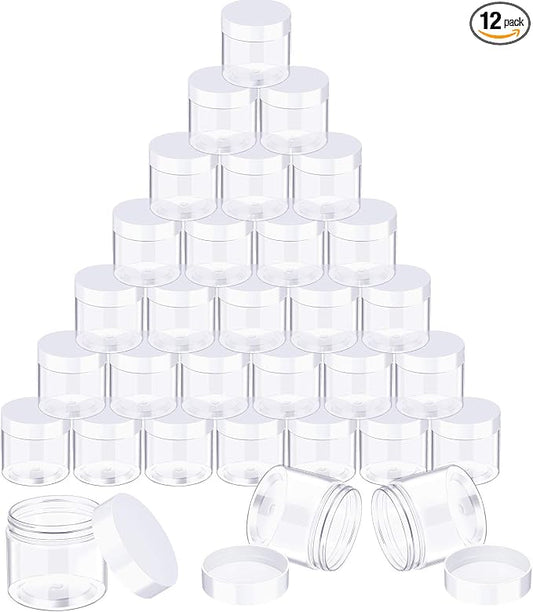 12 Pack 5 oz Plastic Container Jars by SATINIOR