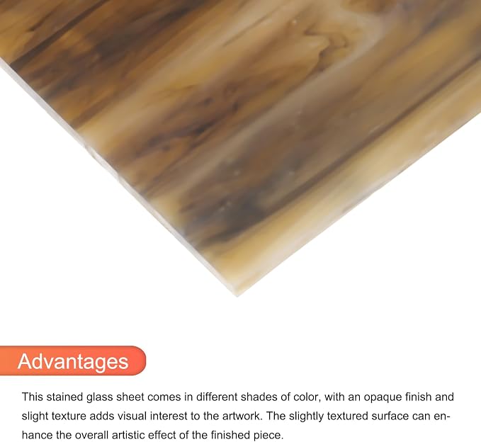 MECCANIXITY 2 Pcs Stained Glass Sheet Mosaic Tile 7.9 Inch x 5.9 Inch Coffee - Image 4