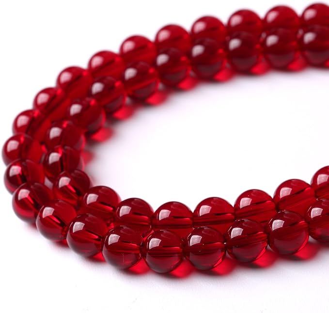 80pcs 10mm Smooth Garnet Red Glass Crystal Round Loose BeadsFor Jewelry Making - Image 4