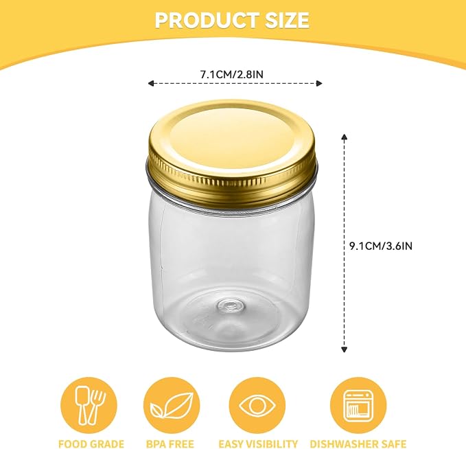 novelinks 8 oz Clear Plastic Jars - Image 2