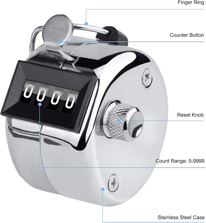 Metal Tally Counter Clicker Counter Handheld Pitch Counter, Manual Mechanical - Image 3