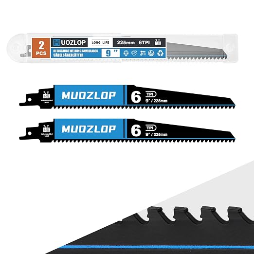 2 Pack 9 inch Reciprocating Saw Blades Set， 6 TPI High Carbon Saw Blades by Unknown