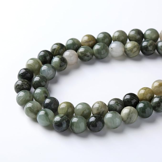 45pcs 8mm Natural Green Hair Quartz Stone Beads - Image 4