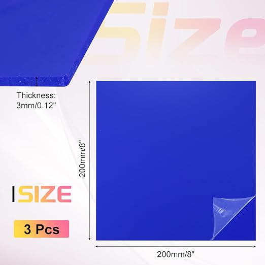 uxcell 3Pcs Acrylic Sheets 8x8 Inch Acrylic Panel 1/8 Inch-3mm Plastic Board - Image 2