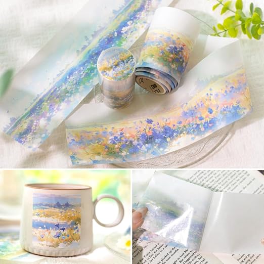 6Rolls Colorful Natural Scenery Washi Tape Set Scrapbook Supplies Spring Floral - Image 5